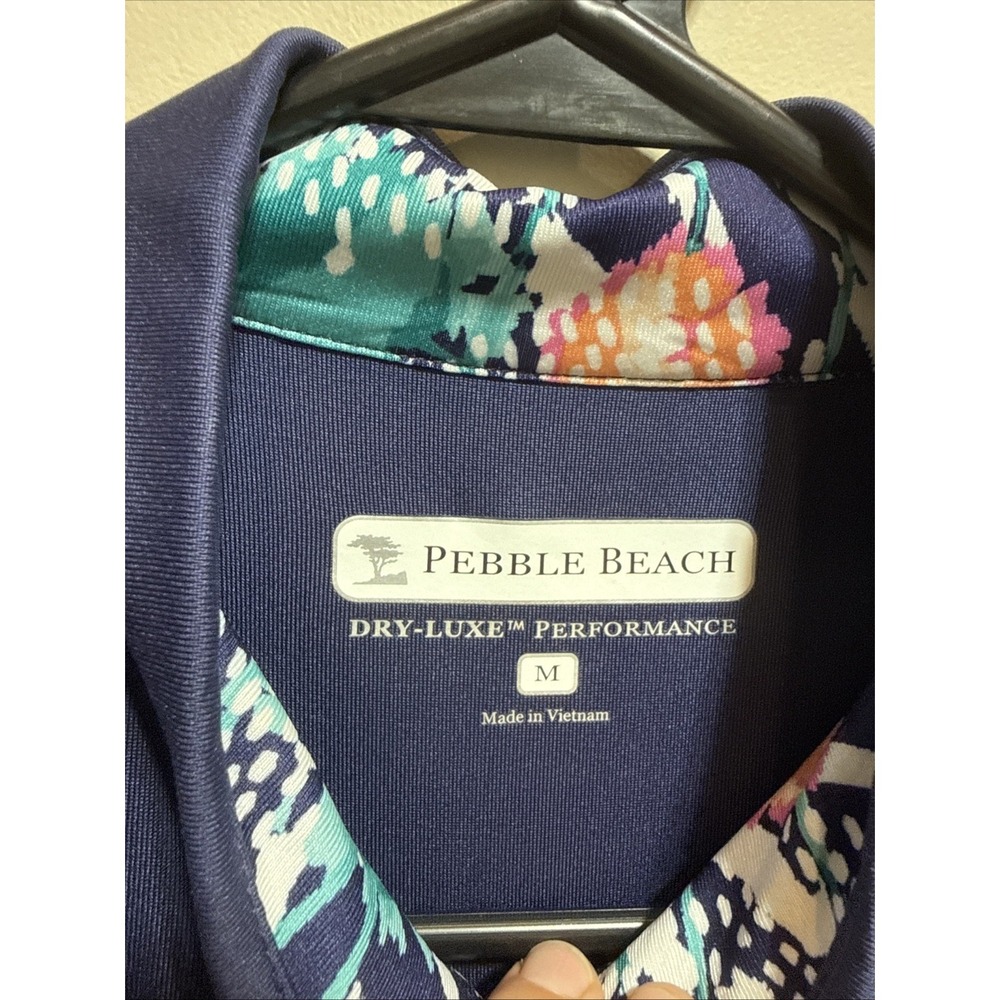 Pebble Beach Womens Dry Luxe Performance Golf Dress M Navy Blue Floral Stretch - Picture 4 of 8